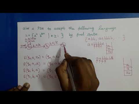 Theory of Computation: PDA Example (a^n b^2n)