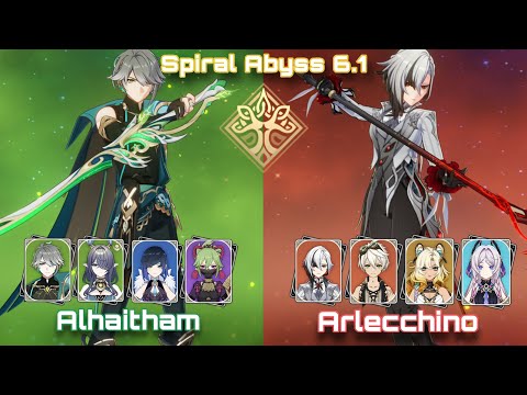 C0 Alhaitham Hyperbloom & C0 Arlecchino Melt | Spiral Abyss 6.1 | Genshin Impact