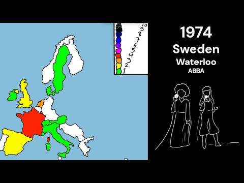All Eurovision winners - Animated Map (1956 - 2025)