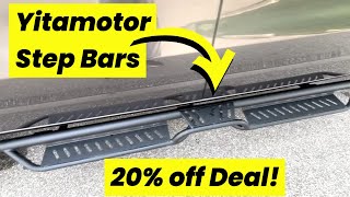 YitaMotor Running Boards Bolt-on Side Step Two Stair Design Dodge Ram, F150 and more