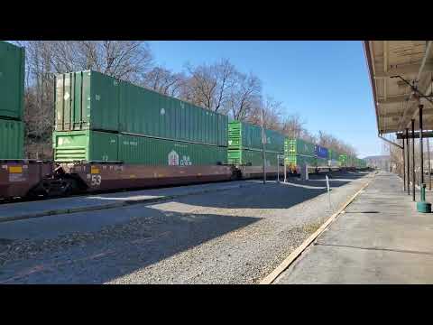 Norfolk Southern 8057 leads an intermodal at Lewistown, PA (03/09/2023)