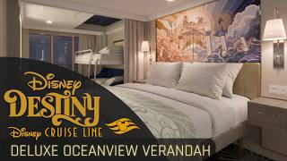 Deluxe Oceanview Stateroom with Verandah Walkthrough Tour | Disney Destiny | Disney Cruise Line 2026
