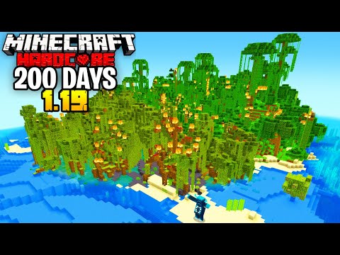 WE Survived 200 Days on a SURVIVAL ISLAND in 1.19 Hardcore Minecraft