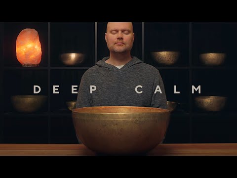 HUGE Tibetan Singing Bowl Played Softly - Deep Repetitive Sound For Meditation and Sleep