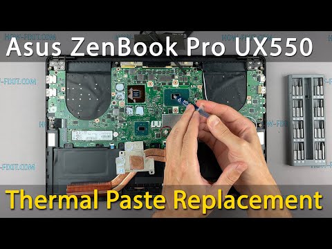 Asus ZenBook Pro UX550VE Disassembly, fan cleaning and thermal paste replacement
