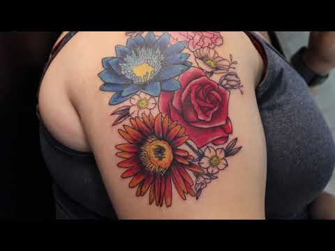 Multiple Flower Tattoos