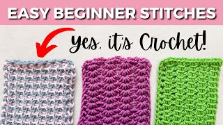 3 SUPER EASY Tunisian Crochet Stitches [Step-By-Step Tutorial]