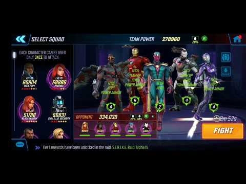 AW Offense - 278k Power Armor Vs 334k Avengers with 93k CM - Marvel Strike Force