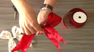 How to make a double looped Bow for Christmas trees or Wreaths