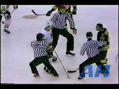 NHL Dec. 29, 1990 Shane Churla,MIN v Randy Burridge,BOS (R) Minnesota North Stars Boston Bruins