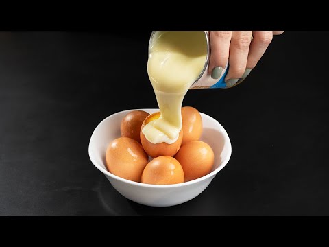 Wenn Sie Kondensmilch und 5 Eier zu Hause haben, können Sie diese einfache Nachspeise probieren.