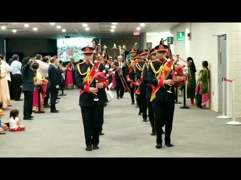 Diamond Jubilee Mubarak of Aga Khan - Calgary Ismaili Pipe Band performing at NW jamat Khana