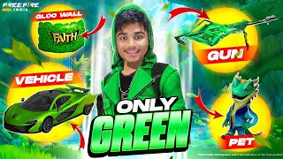 Free Fire India But ONLY GREEN 💚 Challenge in S