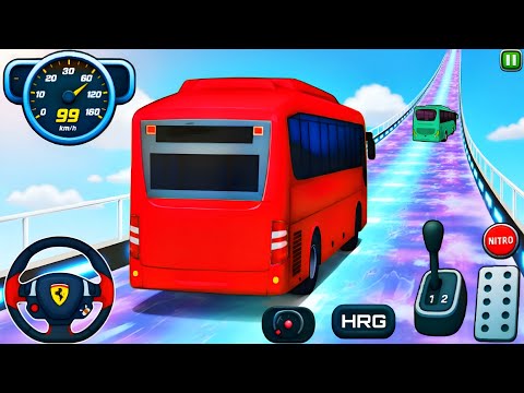 🚌💥 Crazy Bus Mega Ramp Impossible Racing - Extreme Sky Bus Stunts 3D - Android Gameplay