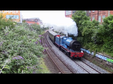 No.85 Merlin passes Bradbury Place with the RPSI Steam & Jazz Train 30/6/17