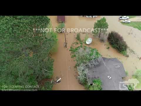4-14-19 Hatley, MS Swift Water Flood Homes In Water Boats Brought To Homes Roads Flooded Drone