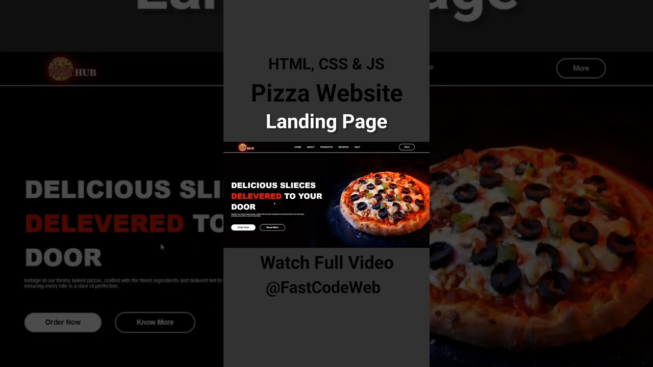 How to Create Pizza Website Using HTML & CSS | Fast Code