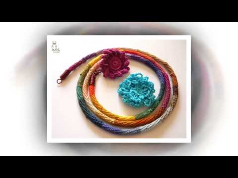 how to crochet a necklace with ribbon yarn