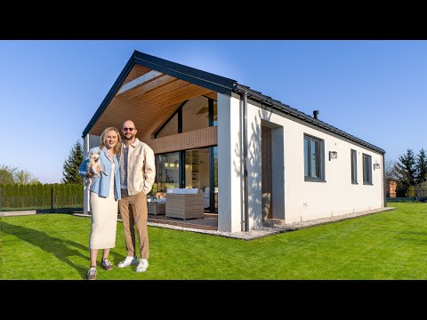 60sqm PREFAB DREAM HOUSE - SMALL HOUSE with a wooden TERRACE and COZY MODERN FARMHOUSE INTERIOR