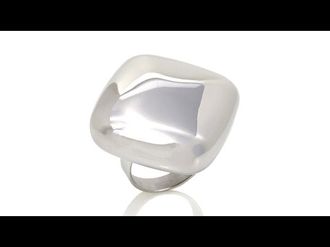 Stately Steel Bold Square Stainless Steel Ring