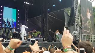 Maggie Rogers joined by Lil yachty performing "Alaska" at the Music Midtown festival.