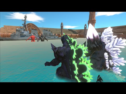 SUPER GODZILLA AND SPACE GODZILLA VS COLOSSAL TITAN AND KING KONG - Animal Revolt Battle Simulator