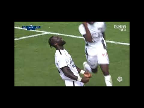 Ghanaian striker Grejohn kyei scores for FC Servette in their 2-1 win over FC sion in Switzerland