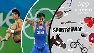 Diving vs. Weighlifting with Lü Xiaojun & Chen Aisen | Sports Swap