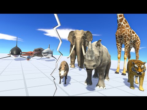 AQUATICS TEAM vs MODERN MAMMALS TEAM | FREE BATTLE | Animal Revolt Battle Simulator