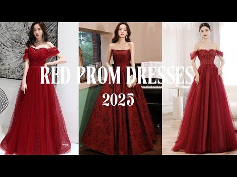 2025 New Arrival Red Prom Dresses | Red Themed Beautiful Ball Gowns
