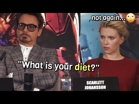 Marvel Cast being asked STUPID questions for 15 minutes straight