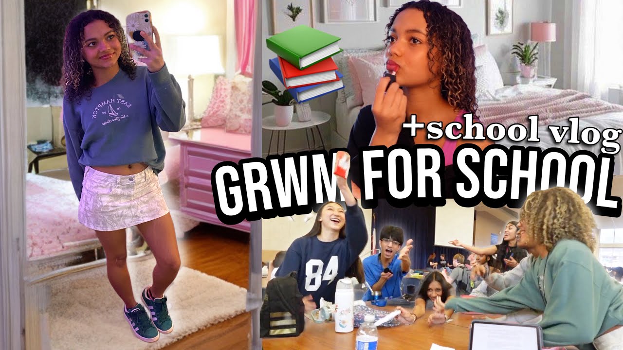 GRWM FOR SCHOOL | morning routine, VERY CHAOTIC school vlog (2025)