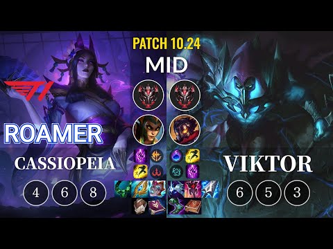 T1 Roamer Cassiopeia vs Viktor Mid - KR Patch 10.24