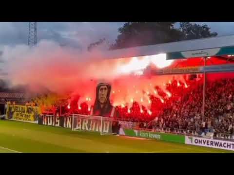 De Graafschap fans with insane pyro in match against NAC Breda
