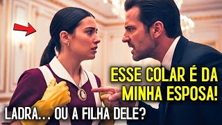 “ESTE COLAR É DA MINHA ESPOSA FALECIDA!” — GRITOU O MILIONÁRIO, MAS A RESPOSTA DA FAXINEIRA O…