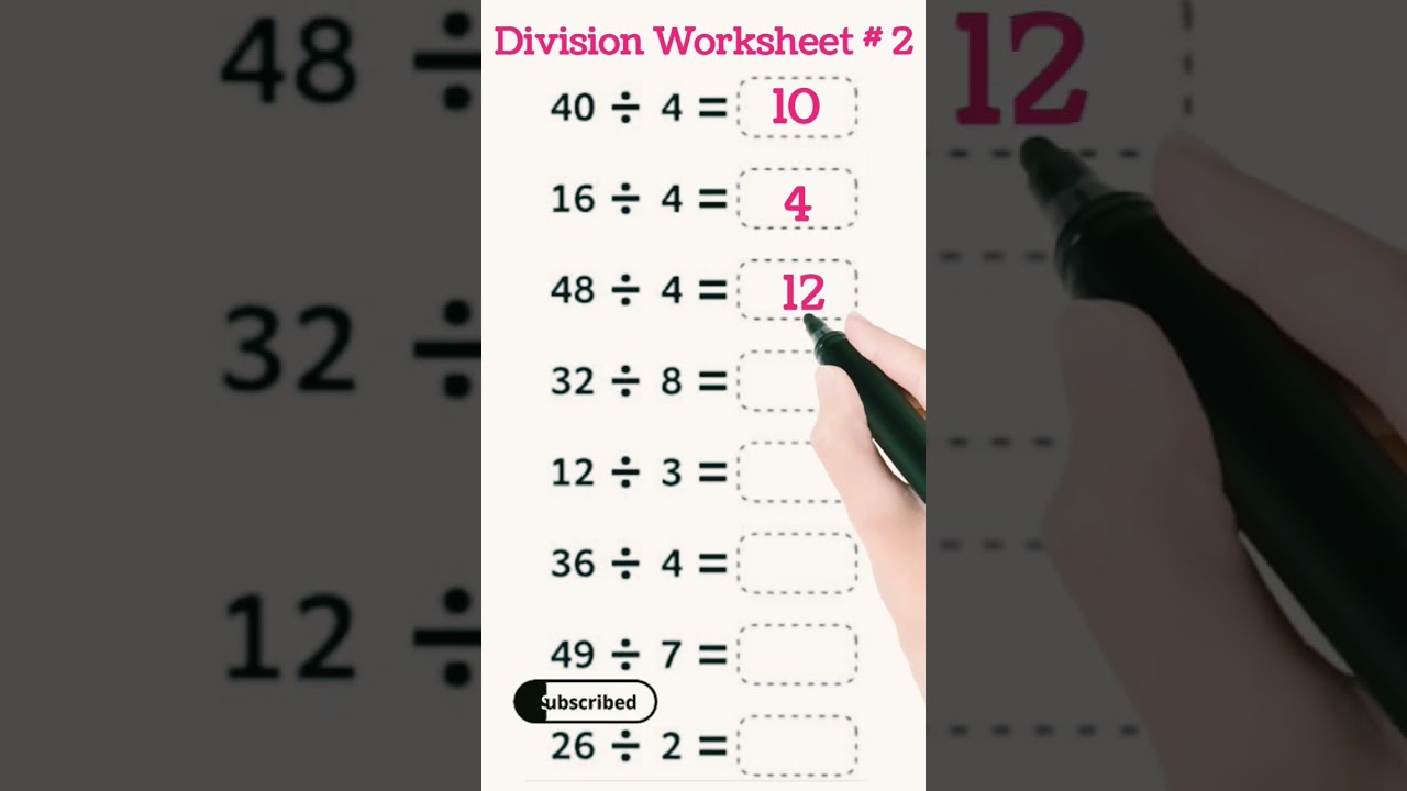 Solved division worksheet #2 | SOLVED division worksheet |