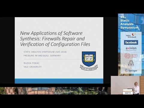 SAS2018 - Applications of Software Synthesis: Verification of Configuration Files (by Ruzica Piskac)