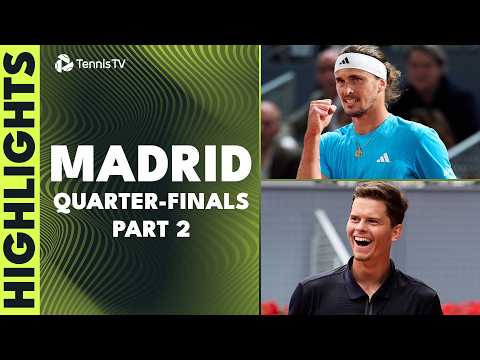 Zverev Faces Cobolli; Ruud Battles Blockx! | Madrid 2026 Quarter-Finals Highlights