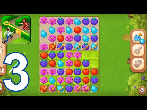 Gardenscapes - Gameplay Walkthrough | part 3 - new puppy pet (iOS, Android)