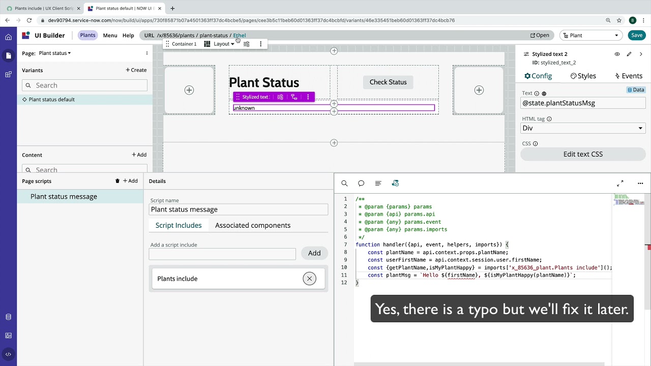 UI Builder - Client Scripts