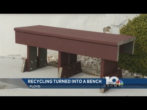 Floyd church recycles plastic bags for composite bench
