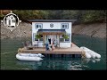 Homemade floating cabin built to live full time on the water