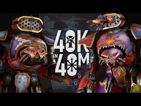 4000 pt Titan fight! - Custodes vs Chaos Space Marines - 40k in 40m Battle!