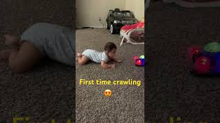 First time baby crawling #enjoy #baby #firsttime #shorts