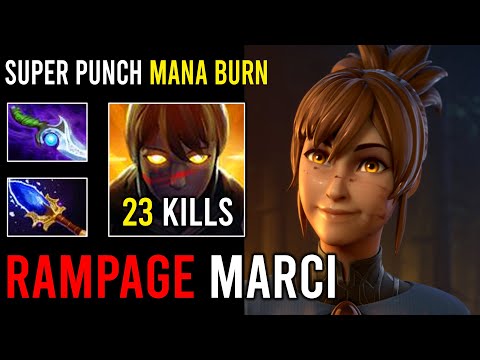 Ultimate Carry Amazing RAMPAGE Marci Super Slow Punching Mana Burn 1st Item Diffusal Blade + Dota 2