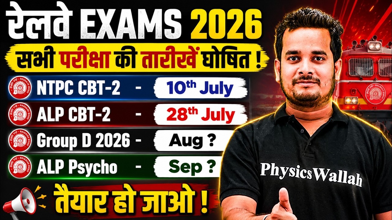 Railway Exams 2026 | RRB NTPC, Group D, ALP Exam Date 2026 | RRB Exam Preparation 2026