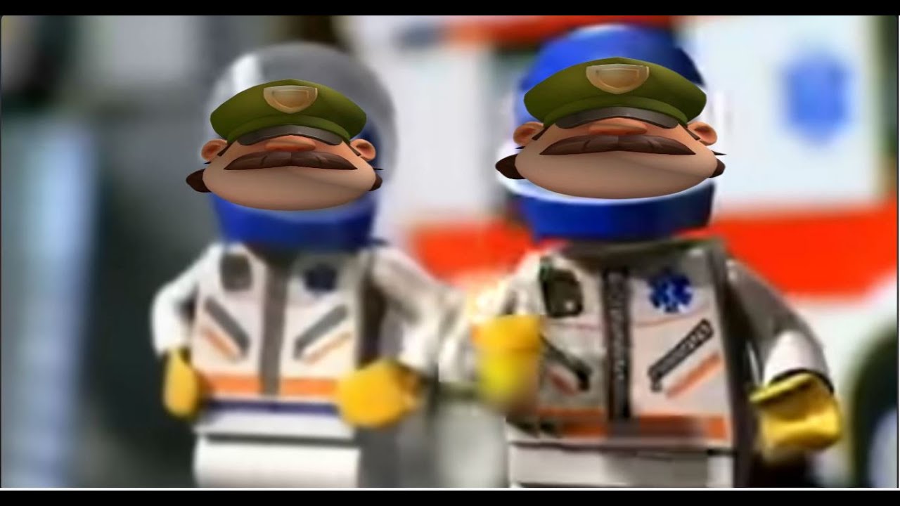 A man have fallen into the river in Lego city But hey replaced with The subway surfers guard sound