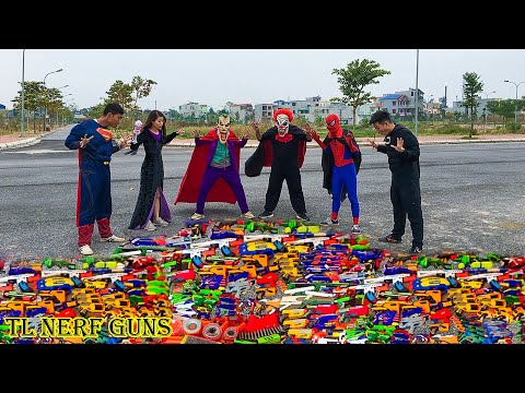 Superhero Nerf War: Captian Thor X Warriors Nerf Guns Fight Criminal Group Rescue Superheroes