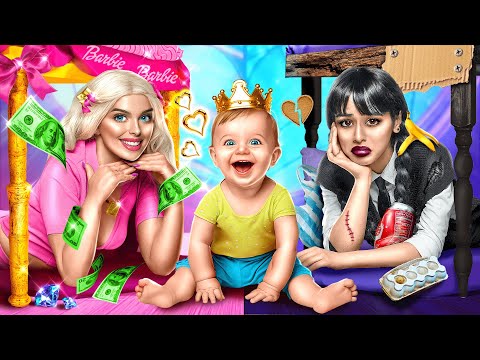Barbie and Wednesday Adams are my adoptive mothers / Who will adopt me? Barbie or Wednesday Adams?