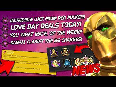 Love Sales Today with Free Things | Insane Luck with Red Pockets | Kabam Clarify BG Changes [MCN]